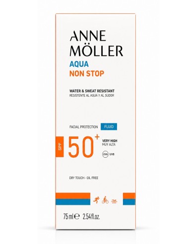Anne Möller Aqua Non Stop Facial Fluid SPF50+ toque seco.