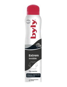Desodorante Spray Byly Extrem Invisible 72h antimanchas.