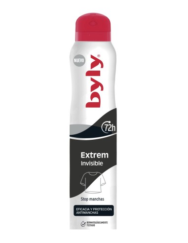 Desodorante Spray Byly Extrem Invisible 72h antimanchas.
