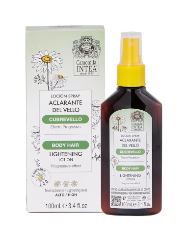 Spray aclarante progresivo para vello corporal con camomila