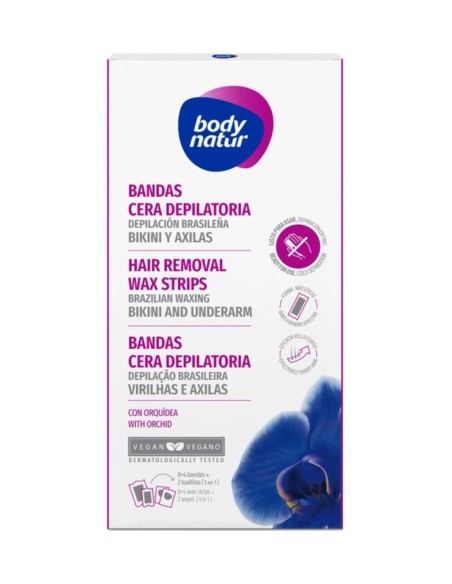 Bandas cera Body Natur depilación brasileña bikini y axilas.