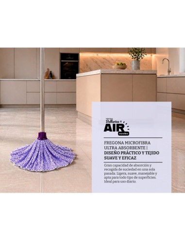Fregona Ballarina Air abierta sobre suelo de cocina brillante