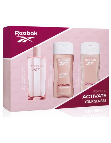 Estuche reebok activate your senses para mujer de tres piezas