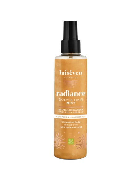 Spray corporal brillante con acido hialuronico laiseven