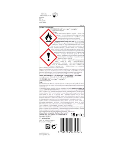 Informacion tecnica y precauciones del repuesto glade 18ml