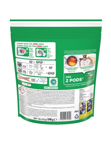 Envase con sesenta dosis de disolución rápida en agua fría.