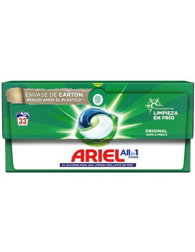 Detergente en cápsulas Ariel Allin1 Pods Original 33 lavados.