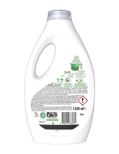 ARIEL DETERGENTE LIQUIDO 30 LAVADOS (23+7) FRESCOR SENSACIONES