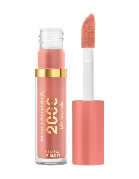 Brillo de labios voluminizador de tonalidad melocotón suave con su aplicador maxi