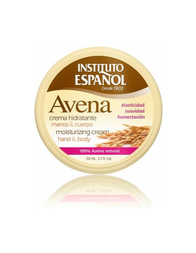 Tarro minitalla de 50 ml de Crema de Avena Instituto Español para manos y cuerpo.