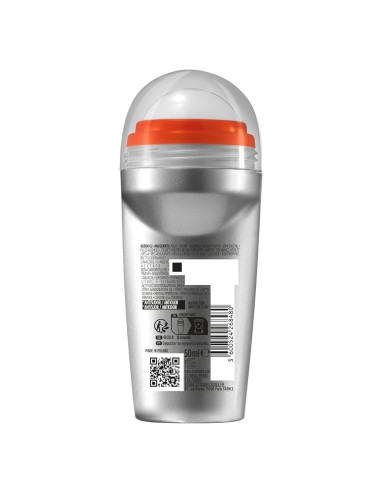 Vista trasera del envase de cincuenta mililitros de L'Oréal Men Expert Fresh Extreme mostrando la lista completa de ingrediente