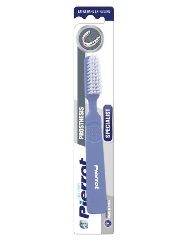 Blíster del cepillo dental especial para prótesis Pierrot Specialist extra-duro en color azul lavanda