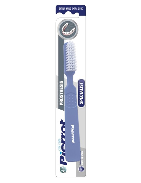 Blíster del cepillo dental especial para prótesis Pierrot Specialist extra-duro en color azul lavanda