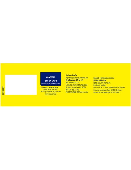 Información técnica de contacto y distribución global de AC Marca Home Care.