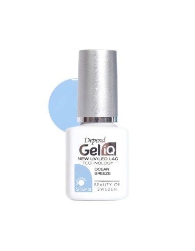 Frasco frontal de esmalte semipermanente Depend Gel iQ en el tono azul claro Ocean Breeze de Beter