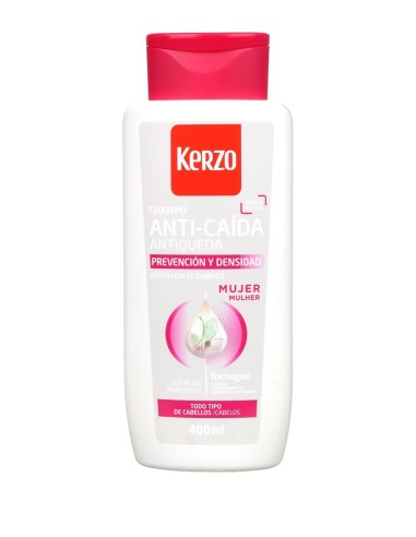 Kerzo champú anticaída Mujer Prevención y Densidad 400 ml con ácido hialurónico