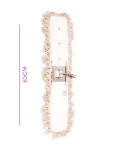 Mopa abrillantadora de algodón de 60 cm con bastidor metálico de acero inoxidable Pamex
