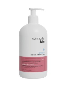 Envase de 500 ml del gel Cumlaude Lab Origyn Higiene Íntima Diaria con dosificador