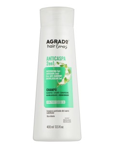 AGRADO Champú Anticaspa 2 en 1 con Acondicionador en envase de 400ml