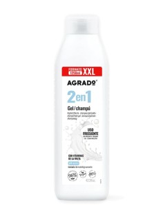 AGRADO Gel de Baño y Ducha 2en1 Gel y Champú en formato XXL de 1250ml