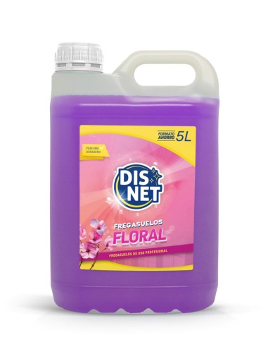 Garrafa de 5 litros del fregasuelos profesional Disnet aroma Floral.