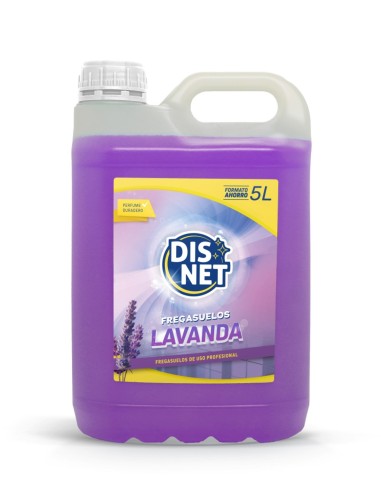 Garrafa de 5 litros de limpiador fregasuelos profesional Disnet aroma lavanda.