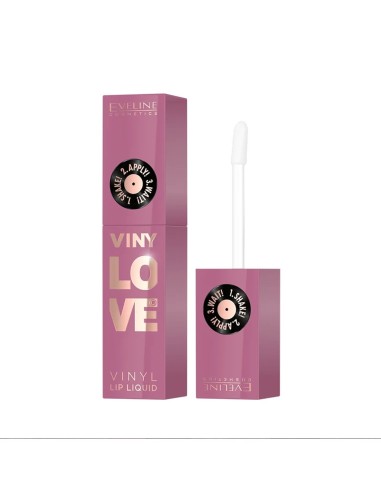 Labial líquido Eveline VinyLove tono 03 Bestie con aplicador desplegado