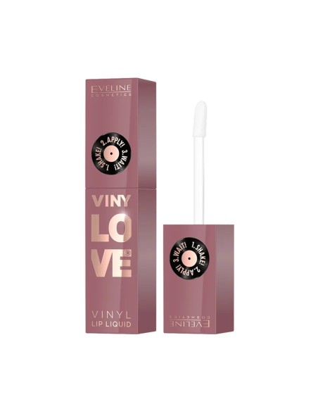 Labial líquido Eveline VinyLove tono 06 Chillie con aplicador desplegado