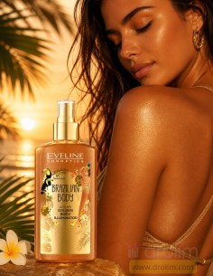 Envase en spray del iluminador corporal dorado Eveline Golden Brazilian Body 150 ml 2