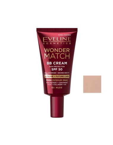 Eveline Wonder Match BB Crema SPF50 tono 04 Beige en tubo de 30 ml