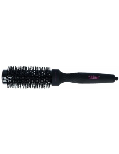 Cepillo de cabello térmico cerámico iónico Eurostil de 35 mm con cuerpo negro ventilado.