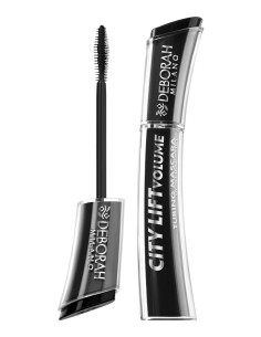 Mascara de pestanas negra Deborah Milano City Lift Volume con cepillo conico
