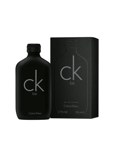 Frasco negro de perfume unisex Calvin Klein CK Be de 50 ml con su caja