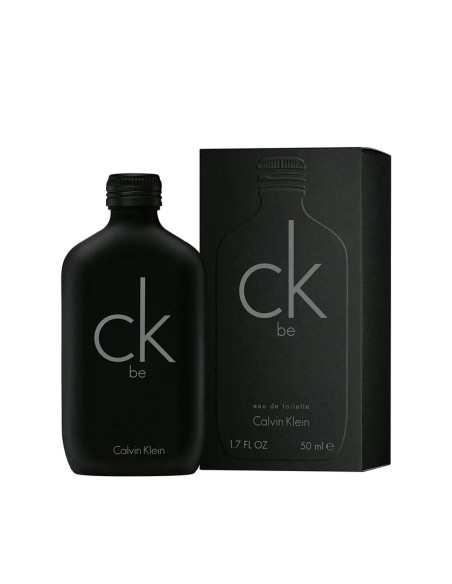 Frasco negro de perfume unisex Calvin Klein CK Be de 50 ml con su caja