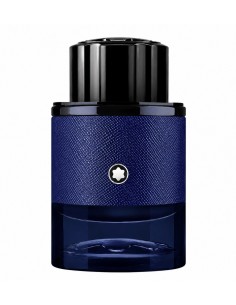 Detalle del envase azul de Montblanc Explorer Infinite Men EDP 60 ml