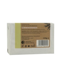 Pastilla de jabón natural Essabó de árbol de té en envase biodegradable 2