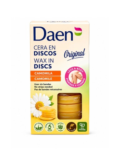 Caja de cera en discos Daen Camomila 240 g para piernas y cuerpo