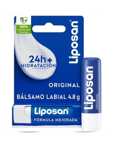 Blíster de bálsamo protector labial Liposan Original Azul con manteca de karité.