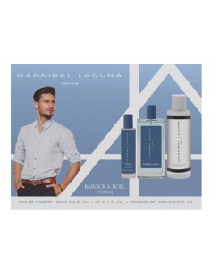 Estuche Hannibal Laguna Barock & Roll Homme con EDT 100 ml, vaporizador 30 ml y gel de ducha 200 ml
