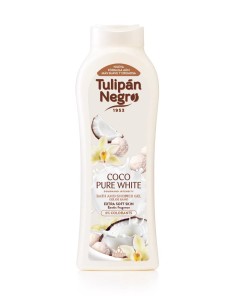 Envase frontal de Gel de Baño y Ducha Tulipán Negro Coco Pure White 650ml