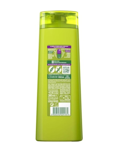 Etiqueta trasera de Garnier Fructis Nutri Rizos de 360 ml para cabello ondulado a rizado