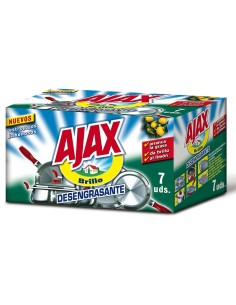 Caja de estropajos jabonosos Ajax Brillo Desengrasante al limon 7 unidades
