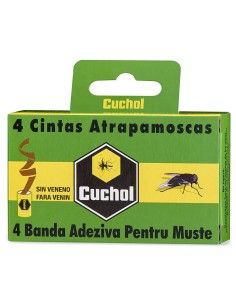 Estuche verde de Cuchol 4 Cintas Atrapamoscas sin veneno para insectos