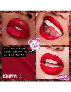 Labial líquido mate Wet n Wild Mega Inky Lip Color tono Red Red Revival 2