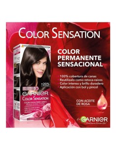 Caja de tinte permanente Garnier Color Sensation 3.0 Castaño Oscuro con pincel gratis 2