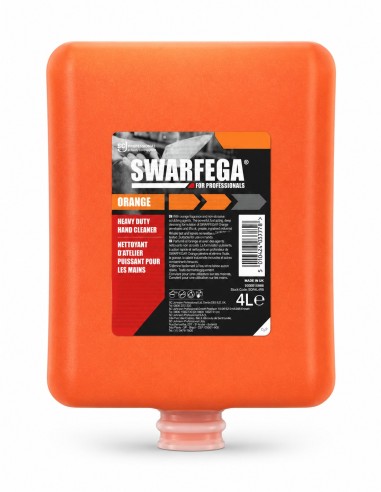Cartucho de recarga Swarfega Orange de 4 litros para dosificador de manos industrial.