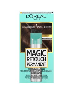 Caja frontal de L'Oréal Magic Retouch Permanent 4 Castaño Oscuro retoque de raíces en 10 minutos.