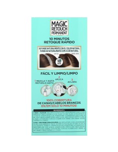 Caja frontal de L'Oréal Magic Retouch Permanent 4 Castaño Oscuro retoque de raíces en 10 minutos. 2