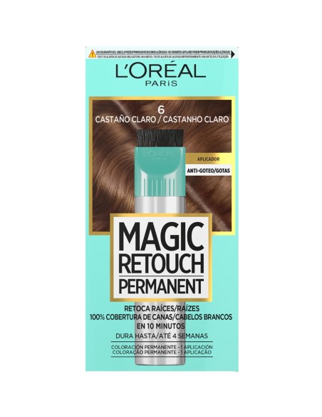 Caja de la coloración permanente para retoque de raíces L'Oréal Magic Retouch Permanent Tono 6 Castaño Claro.