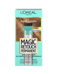 Caja de coloración para raíces L'Oréal Magic Retouch Permanent Tono 7 Rubio con cepillo aplicador anti-goteo.